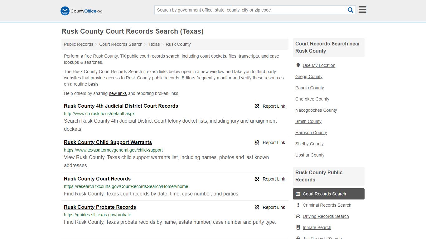 Rusk County Court Records Search (Texas) - County Office