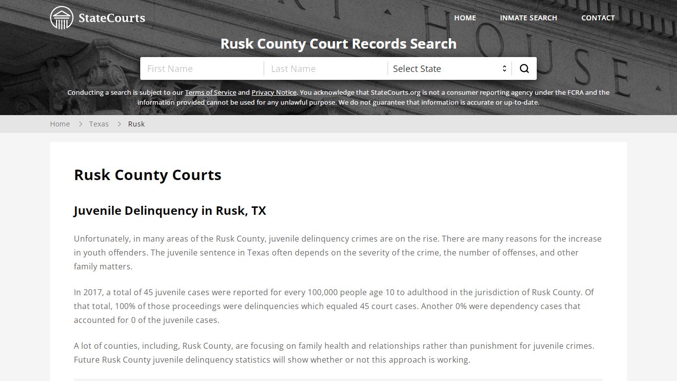 Rusk County, TX Courts - Records & Cases - StateCourts
