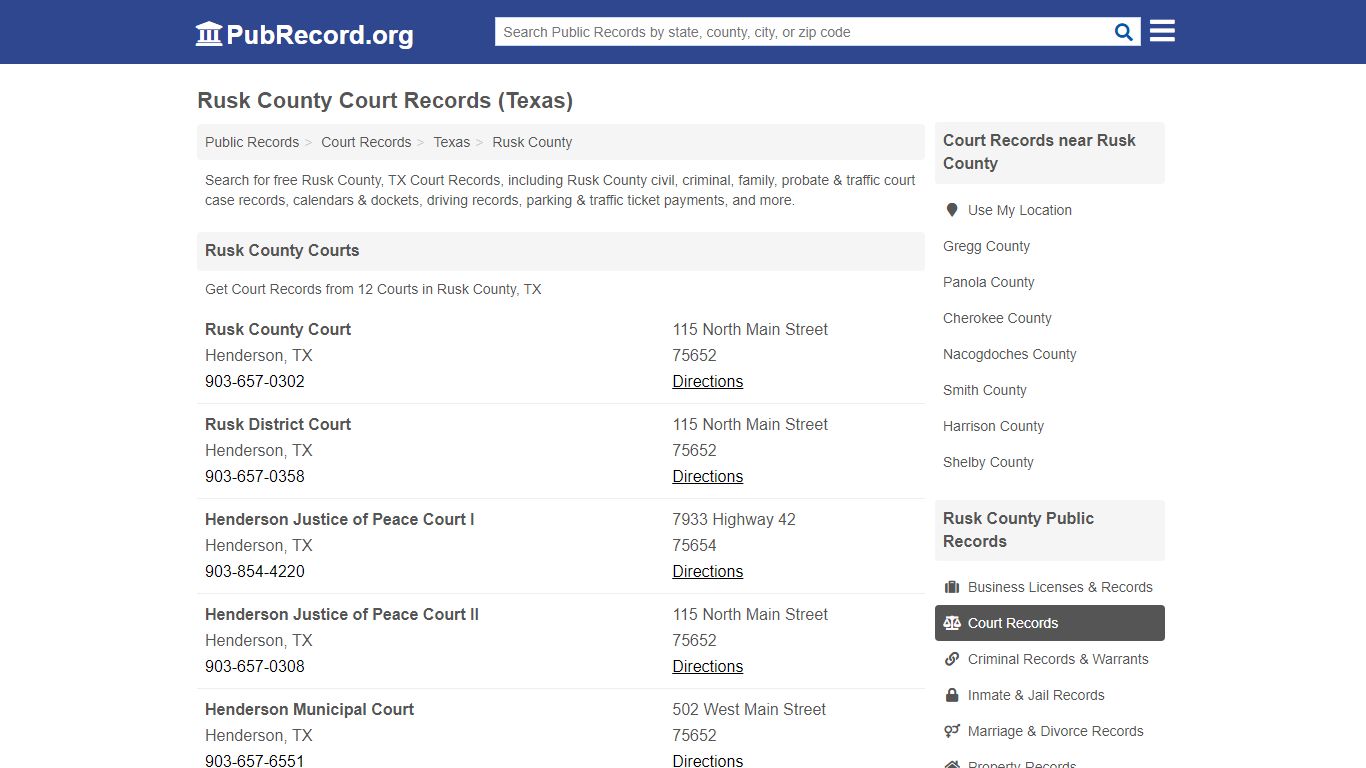 Free Rusk County Court Records (Texas Court Records) - PubRecord.org
